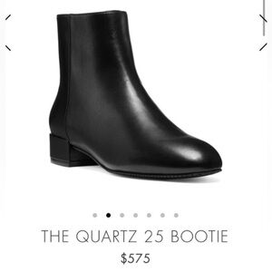Stuart Weitzman Quartz 25 Black Leather Ankle Boots